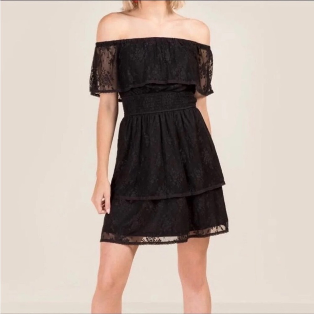 NWT Off the Shoulder‎ Black Dress